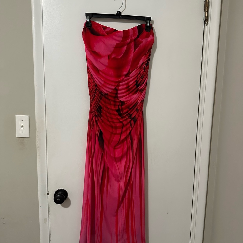 AFRM Strapless Fuchsia Ombre Gown